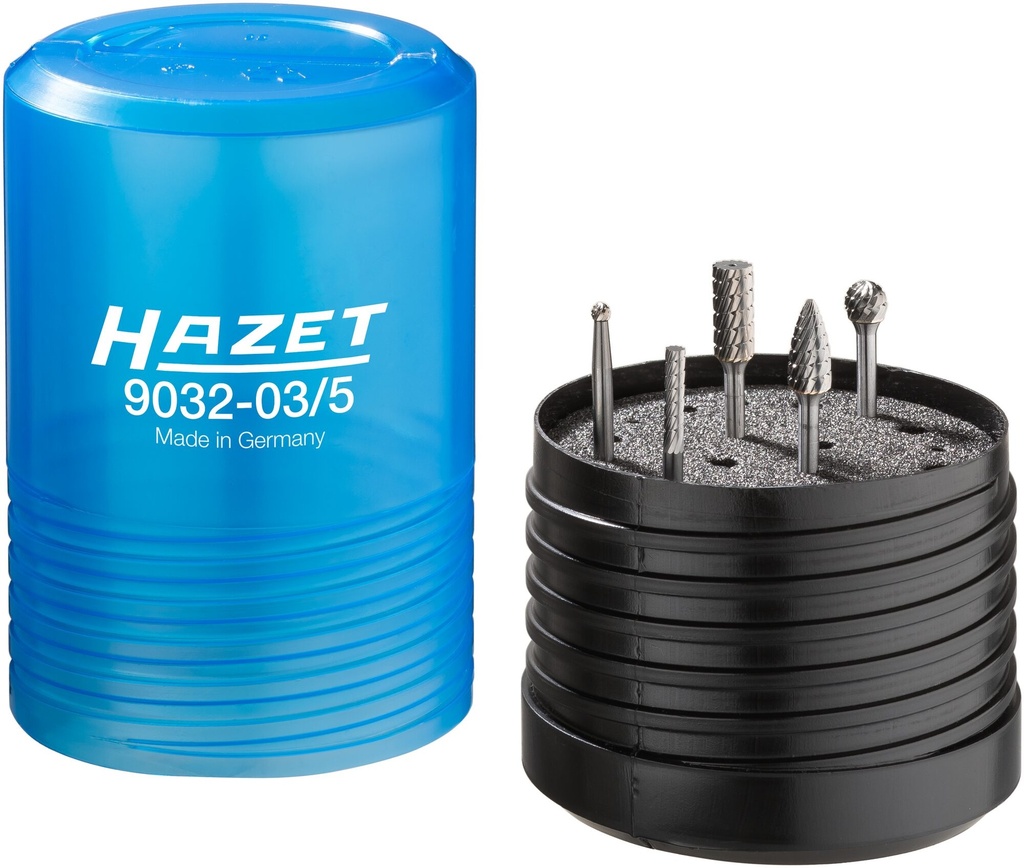 [9032-03/5] HAZET - Jeu de fraises sur tiges en métal dur ∙ 3 mm ∙ 5 pièces