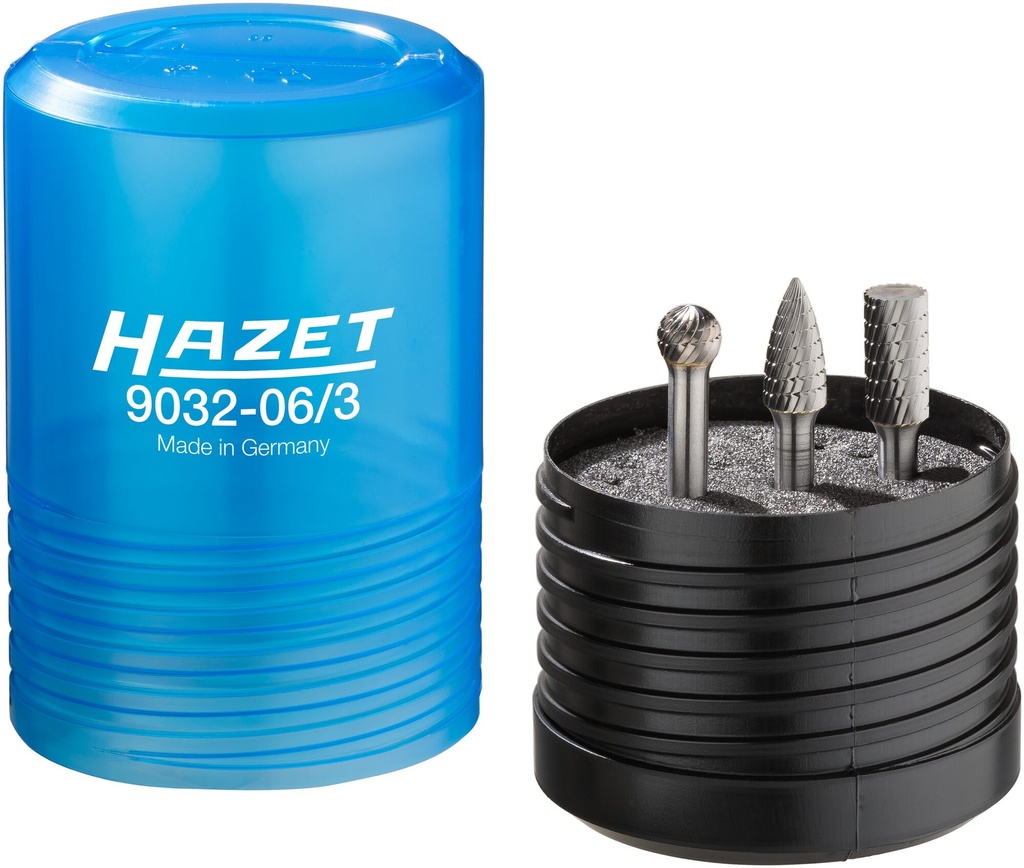 [9032-06/3] HAZET - Jeu de fraises sur tiges en métal dur ∙ 6 mm ∙ 3 pièces