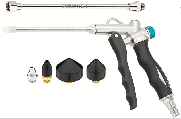 HAZET - Pistolet de soufflage à 2 voies, jeu de cônes