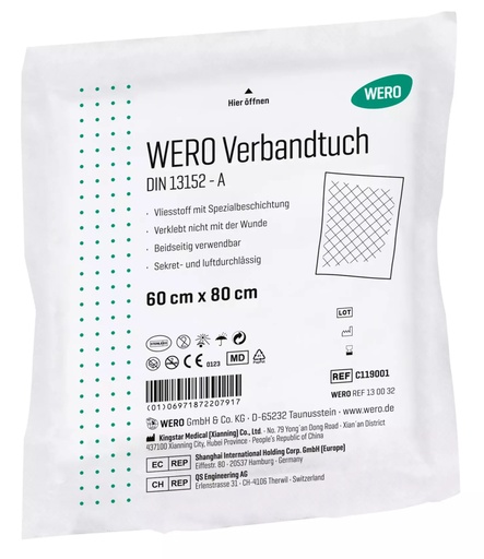 VERBANTUCH DIN 13152-A STERIL 60x80 cm, NICHT WUNDVERKLEBEND (PIECE)