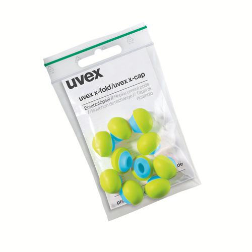 2125.351 - Bouchons d'oreille uvex x-cap vert, bleu, gris SNR 23 dB (Sachet de 5 paires)