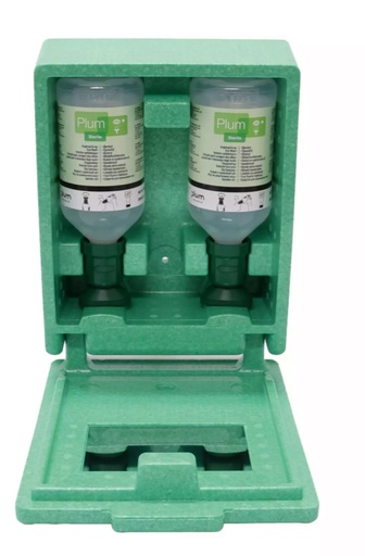 [280059WE] AUGENSPÜLSTATION PLUM 4650 WANDBOX INKL. 2x FLASCHE 500ML NaCl-Lösung (280042) (JEU)