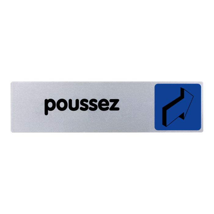 [⚠Déstockage] PANNEAU POUSSEZ (TEXTE) COULEUR, PLAQUE PLEXI 170X45 (HORIZONTAL) (PIECE)