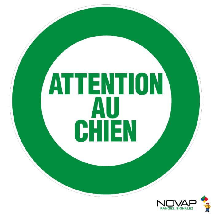 [⚠Déstockage] PANNEAU ATTENTION AU CHIEN B2 RIGIDE DIAM. 180 MM (PIECE)