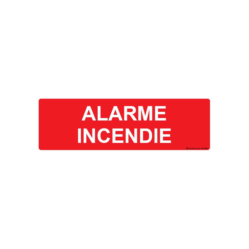[ALARME] [⚠Déstockage] PICTOGRAMME ALARME INCENDIE 20X100MM POLYSTYROL 1MM (PIECE)