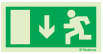 [F0004F30151] PICTO SORTIE DE SECOURS EN BAS PORTE A GAUCHE  300X150