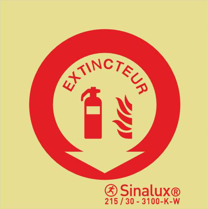 [F1000-50] PICTO EXTINCTEUR 50X50 MM AUTOADHESIF