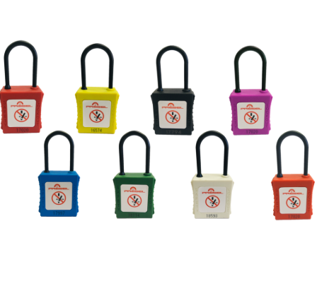 [⚠Déstockage] CADENAS DE CONSIGNATION - ROUGE - ANSE ACIER  4MM - Nø DE CLÉ 1 (PAIRE)