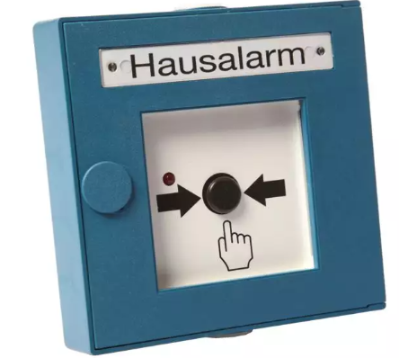 [W2-DKM-630] DRUCKKNOPFMELDER FÜR FUNKNETZWERK GEHÄUSEFARBE BLAU HAUSALARM SPANNUNGSVERSORGUNG 9V LITHIUM BATTERIE (SEPARAT BESTELLEN) 2 JAHRE GARANTIE  SANS PILE 6LF22GRBP-1S 9V (PIECE)