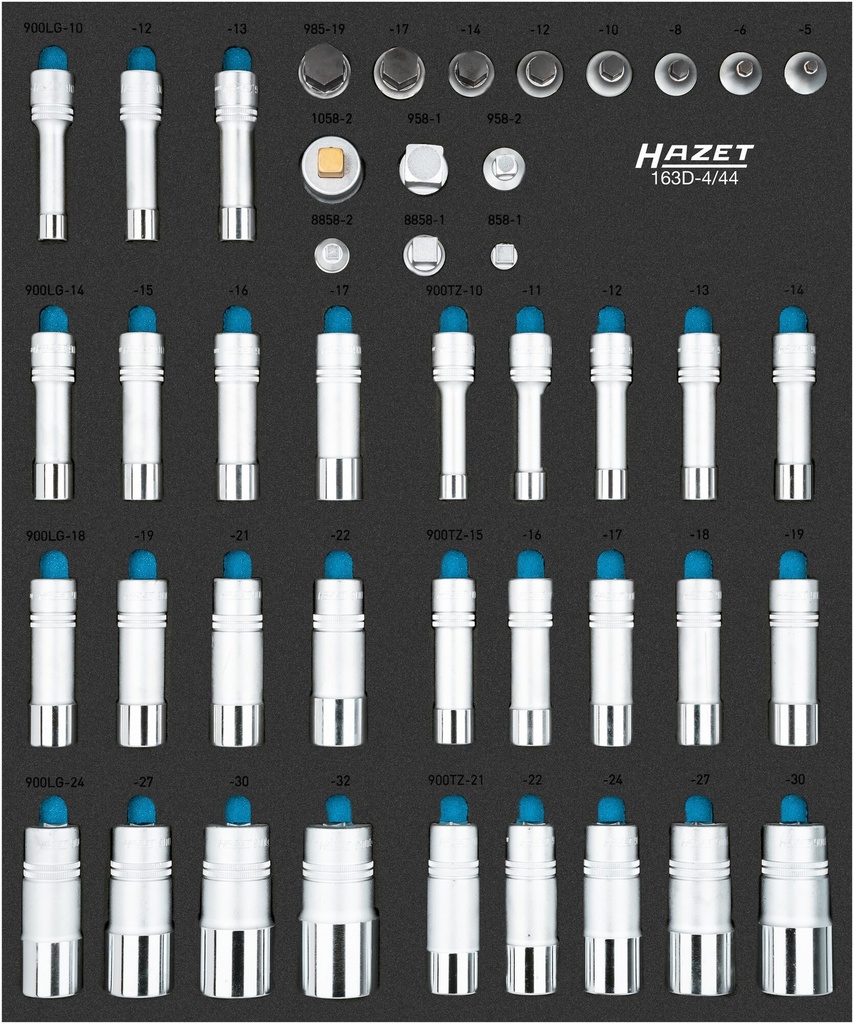 [163D-4/44] HAZET - Jeu de douilles ∙ 44 pièces