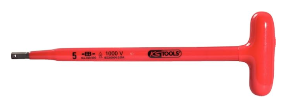[117.1679] KSTools 117.1679 Clé mâle 6 pans poignée en T isolée 1000v 5x200 mm