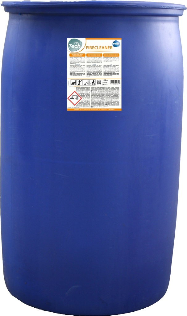 [2103095] POLTECH FIRECLEANER (200L) Puissant nettoyant concentré pour résidus de suie (après incendie), encres d’impression et résidus de peintures acryliques