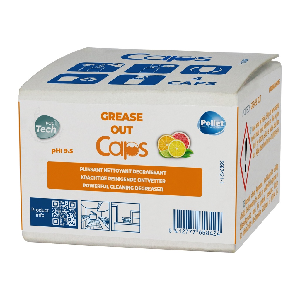 POLTECH GREASE OUT CAPS (32 x 4) Dégraissant alimentaire