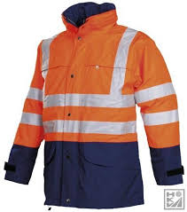 Veste de pluie haute visibilité  Orange Fluo/Marine Brighton SIOEN