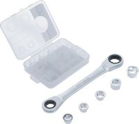 [71016BG] BGS - 71016 - Clé annulaire à cliquet avec jeu d’adaptateurs 8 - 19 mm 6 pièces