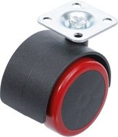 [80336BG] BGS - 80336 - Roue double / pivotante rouge/noire 50 mm