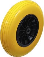 BGS - 80657 - Roue de brouette PU, jaune/noir 400 mm