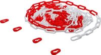 BGS - 80816 - Chaîne de barrage rouge / blanc 4 mousquetons matière plastique 7,5 m