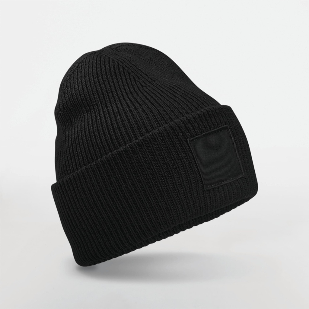 B336R - Bonnet à large revers avec patch ton sur ton - DustyGreen