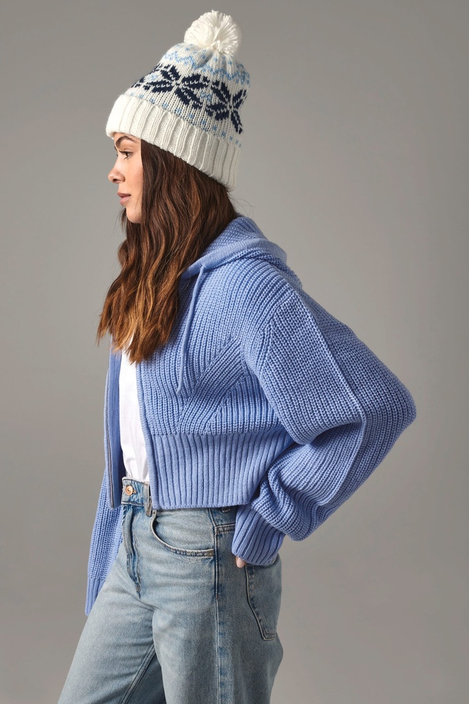 [B456-FrenchNavy_White-OneSize] B456 - Bonnet Snowstar® jacquard - FrenchNavy_White