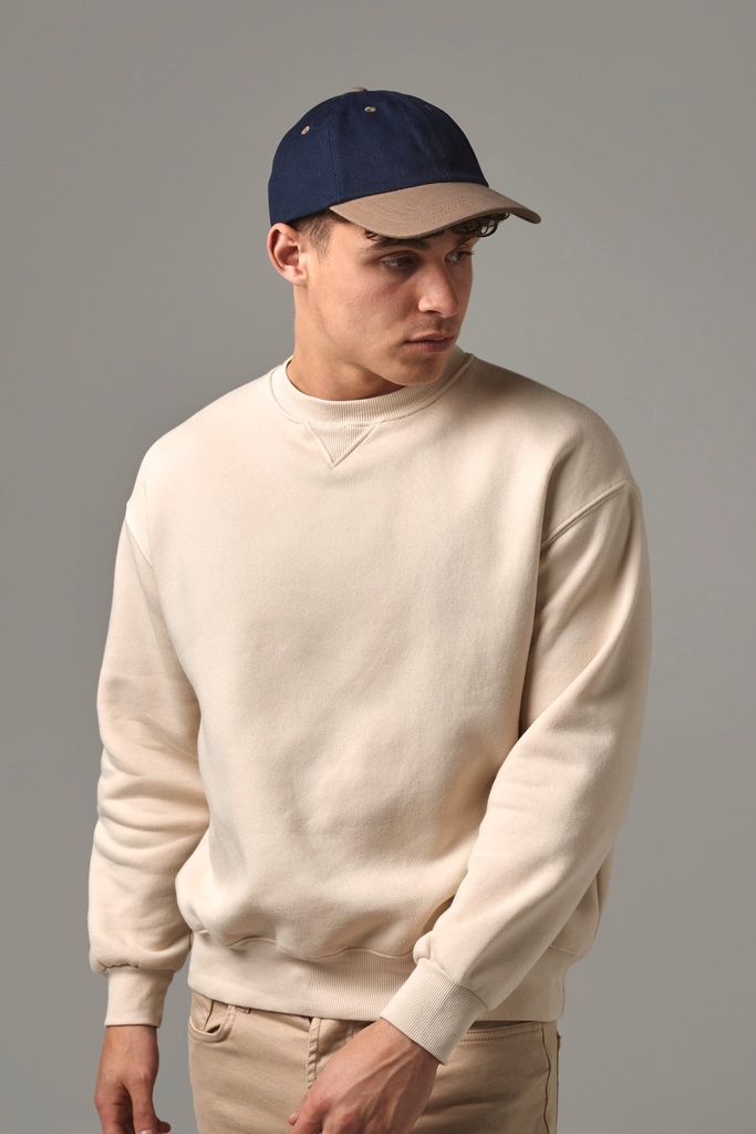 [B57-Black-OneSize] B57 - Casquette homme profil bas en coton brossé - 6 panneaux - Black