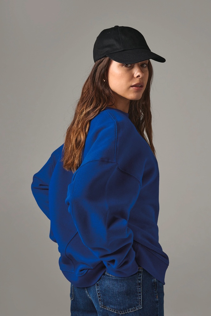 [B58-White-OneSize] B58 - Casquette profil bas en coton drill - 6 panneaux - White