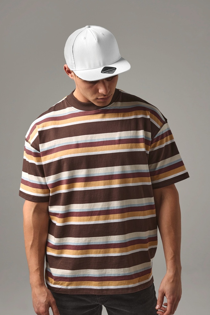 [B610-Orange-OneSize] B610 - Casquette Rapper 5 panneaux - Orange