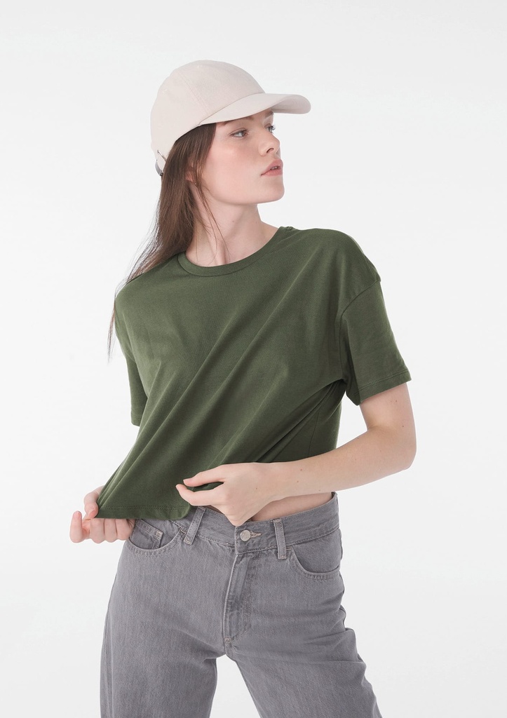 BE6482 - T-shirt crop femme - Black
