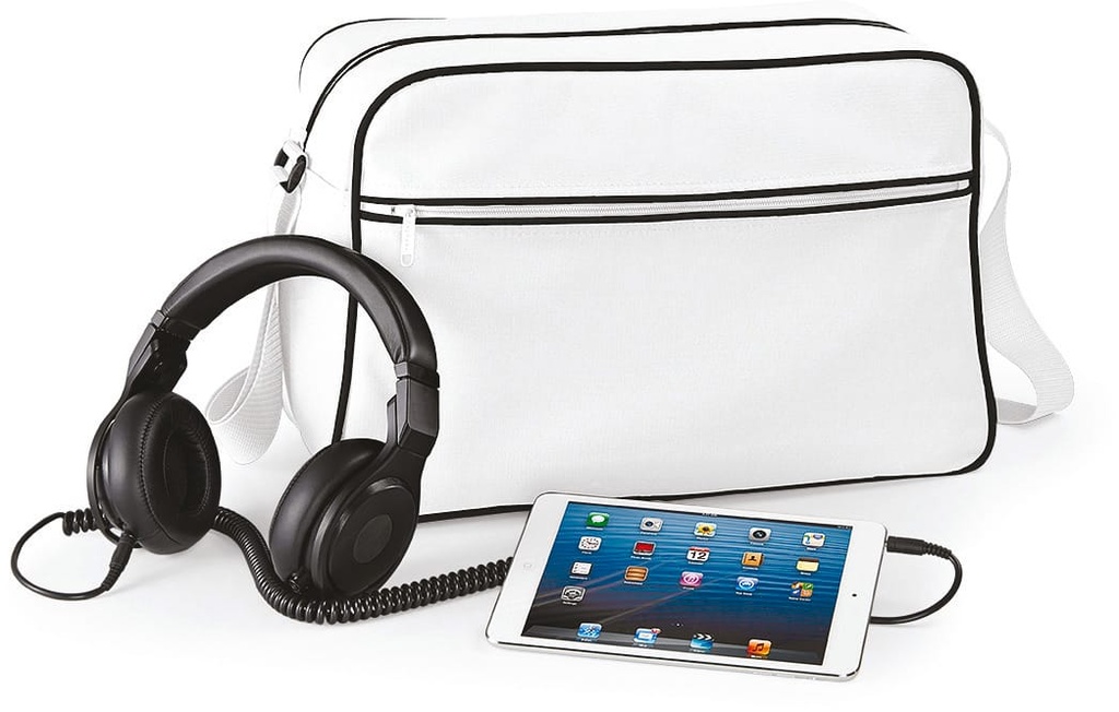[BG14-White_Black-OneSize] BG14 - Sac bandoulière Rétro - White_Black