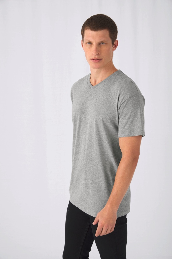 [CG153-White-S] CG153 - T-shirt col V Exact150 - White (S)