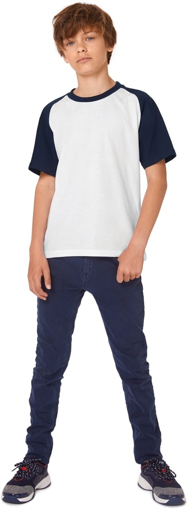 [CGTK350-White_Red-7/8ans] CGTK350 - T-shirt enfant Baseball - White_Red (7/8 ANS)