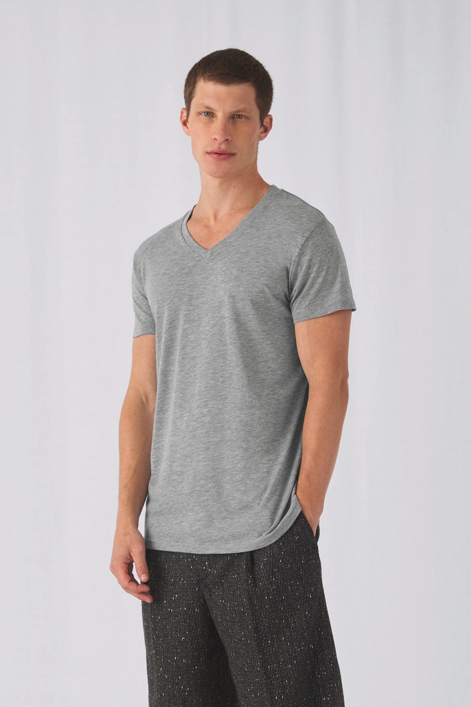 [CGTM057-HeatherNavy-S] CGTM057 - T-shirt Triblend col V Homme - HeatherNavy (S)