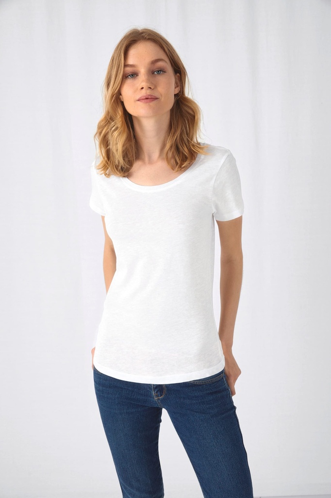 [CGTW047-ChicPureWhite-XS] CGTW047 - T-shirt Organic Slub Inspire Femme - ChicPureWhite (XS)