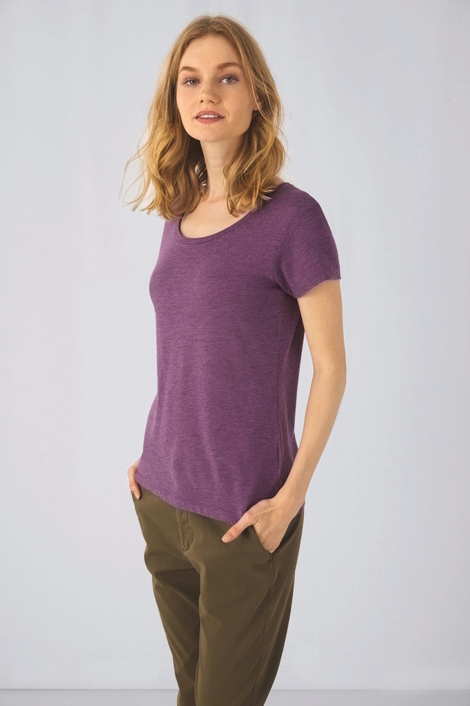 [CGTW056-Navy-XS] CGTW056 - T-shirt Triblend col rond Femme - Navy (XS)