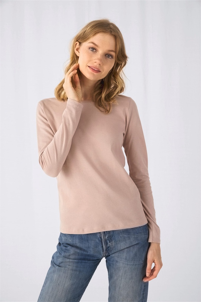 [CGTW06T-Navy-XS] CGTW06T - T-shirt manches longues femme #E150 - Navy (XS)
