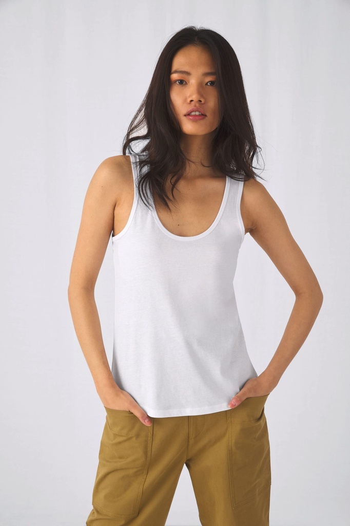 [CGTW073-CobaltBlue-XS] CGTW073 - Débardeur Inspire bio femme  - CobaltBlue (XS)