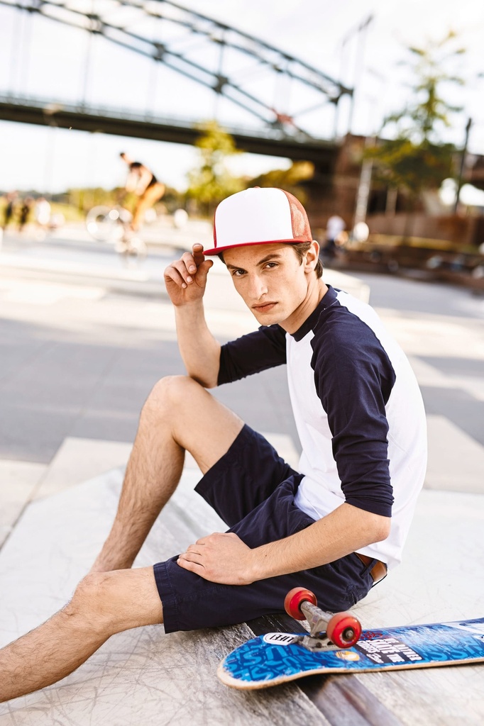 [FL6005FW-Navy_White_Navy-OneSize] FL6005FW - Casquette foam trucker - Navy_White_Navy