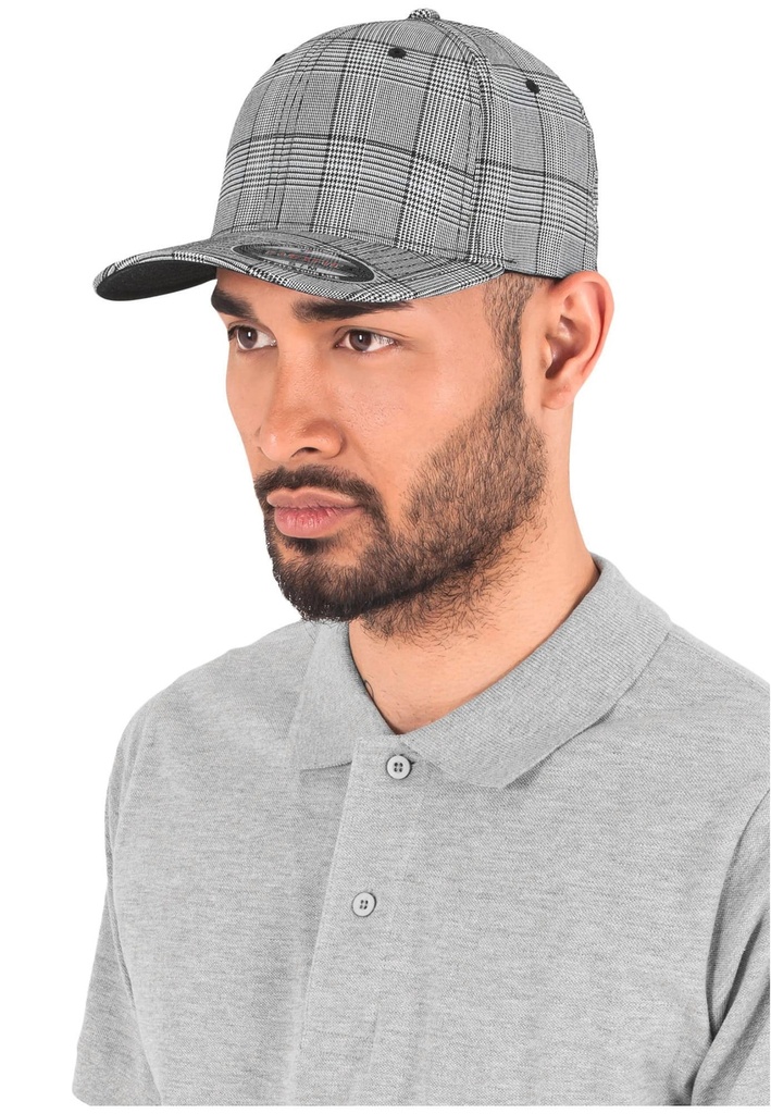 [FL6196-BLACK_WHITE-S/M] FL6196 - Casquette motif prince de galles - BLACK_WHITE (S/M)