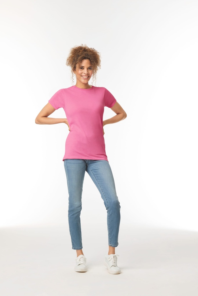 [GI6400L-Sand-S] GI6400L - T-shirt femme col rond Softstyle - Sand (S)