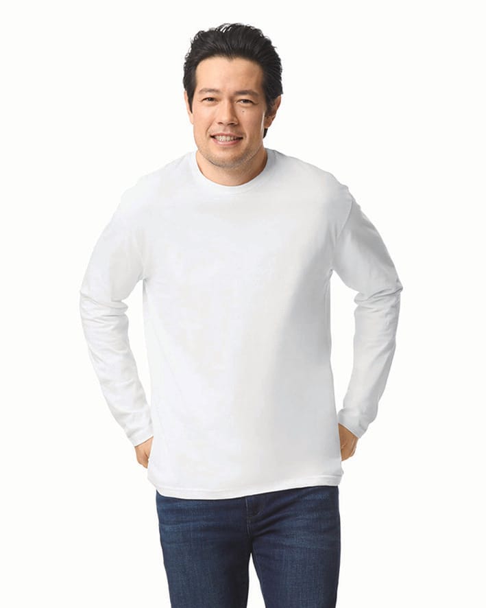 [GI64400-White-S] GI64400 - T-shirt homme manches longues Softstyle - White (S)