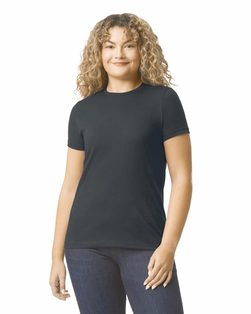 [GI67000L-PitchBlack-S] GI67000L - T-shirt femme softstyle CVC - PitchBlack (S)
