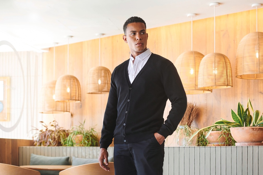 [H722-Navy-S] H722 - Cardigan homme - Navy (S)
