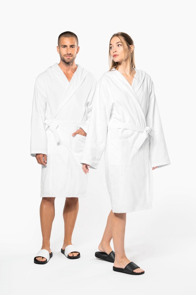 [K140-Navy-S/M] K140 - Peignoir de bain à capuche Bio - Navy (S/M)