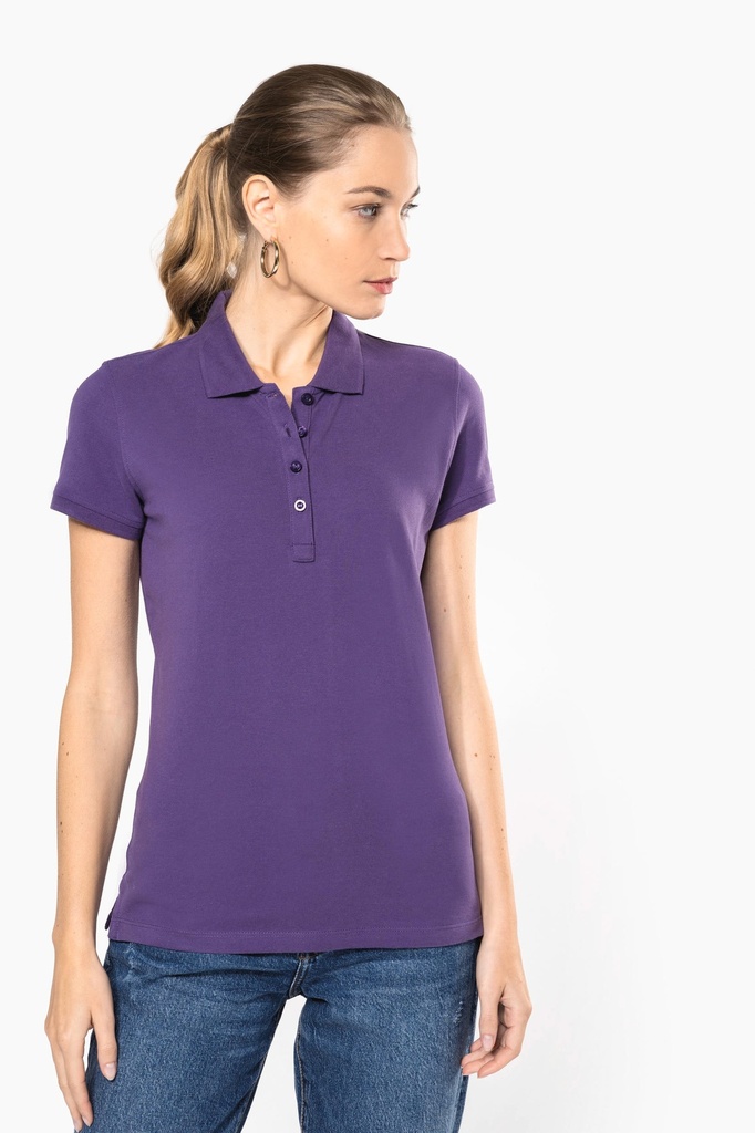 [K255-Yellow-XS] K255 - Polo piqué manches courtes femme - Yellow (XS)