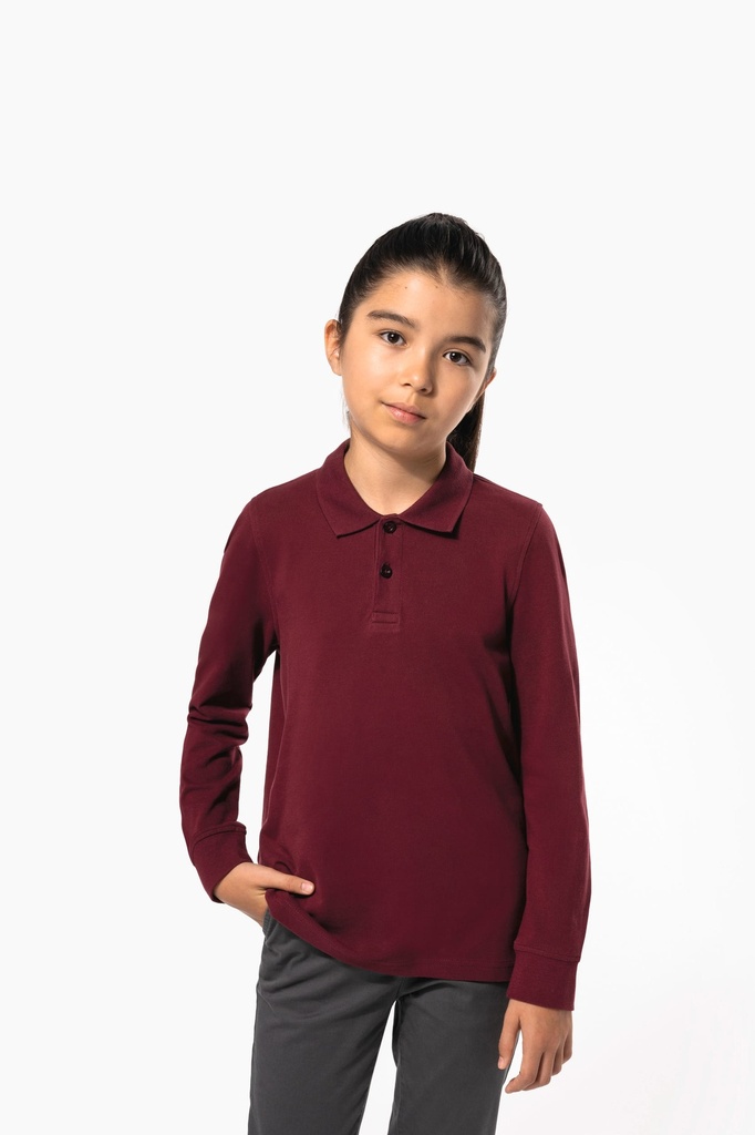 [K269-Navy-12/14ans] K269 - Polo manches longues enfant - Navy (12/14 ANS)