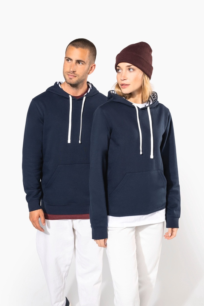[K4013-Black_MexicanSkull-XS] K4013 - Sweat-shirt à capuche contrastée à motifs unisexe - Black_MexicanSkull (XS)