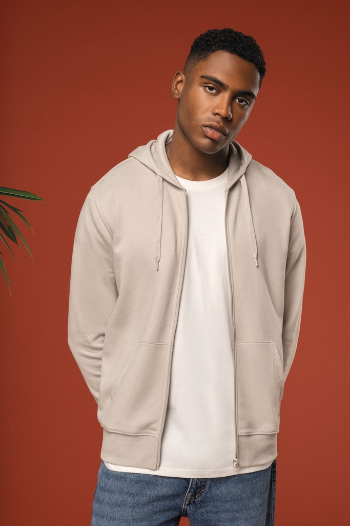 [K4030-Clay-XS] K4030 - Sweat-shirt écoresponsable zippé à capuche homme - Clay (XS)