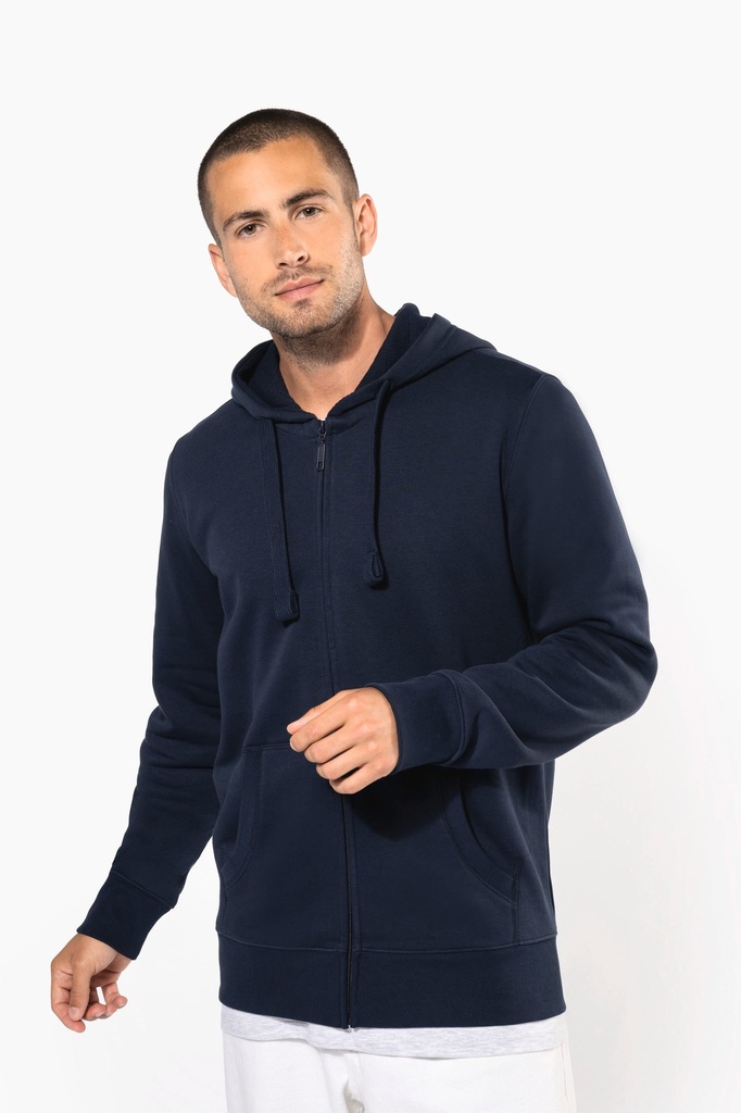 [K454-OxfordGrey-XS] K454 - Sweat-shirt zippé capuche homme - OxfordGrey (XS)