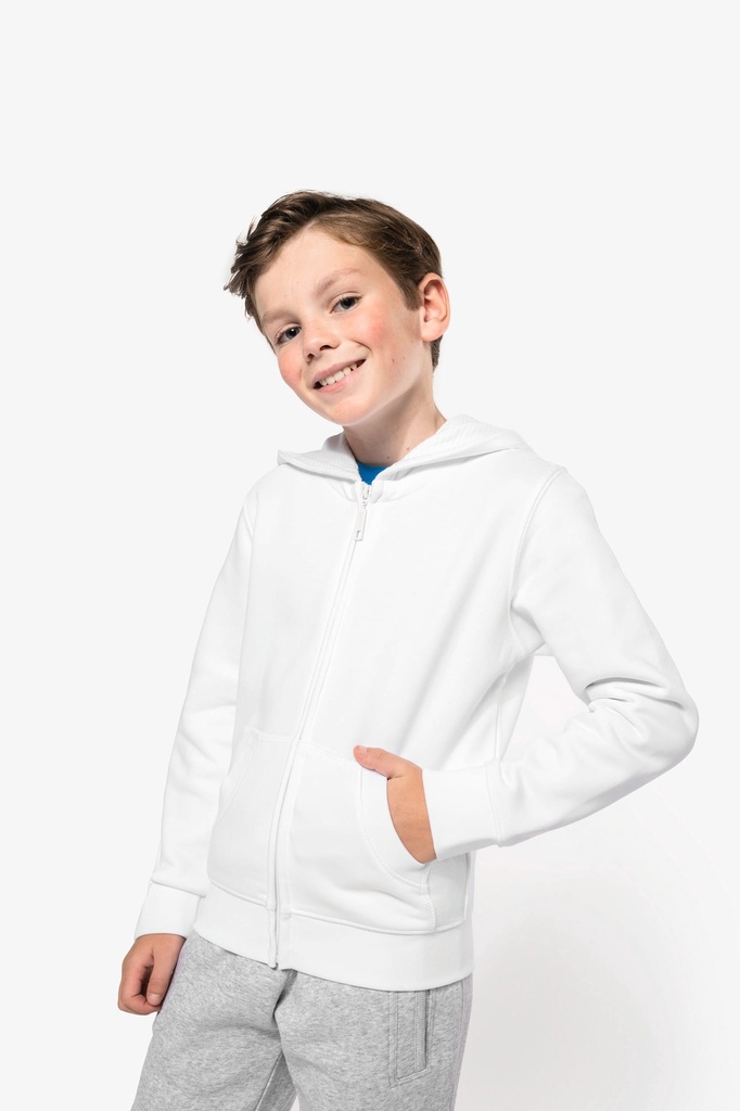 [K455-Navy-12/14ans] K455 - Sweat-shirt capuche zippé enfant - Navy (12/14 ANS)