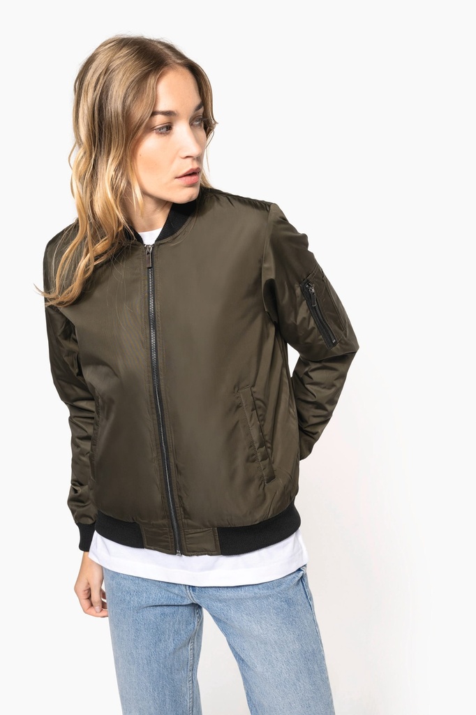 [K6123-Deepkhaki-XS] K6123 - Blouson bomber femme - Deepkhaki (XS)